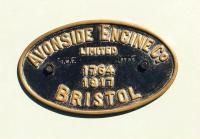 Works plate from the Bristol Industrial Museum's 1917 0-6-0ST <I>Portbury</I> [see image 33314].<br><br>[Peter Todd /03/2011]