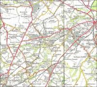 Scottish Borders is the most obvious mainland Scottish council area <br>
without a railway station but there is one other: Midlothian. Things were very different in the past when there was quite a decent network as can be seen on this extract from the 1957 OS One Inch map. Apart from the Waverley Route (extreme right) there is the line to Peebles.Already closed to passengers are the branches to Glencorse (going through Loanhead), Polton and Penicuik. The Penicuik line is the one through Auchendinny.<br>
<br><br>[David Panton //1957]
