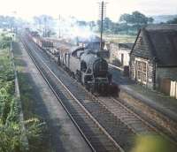 Fairburn 2-6-4T no 42122 brings a freight north through Lochside station in August 1959.<br><br>[A Snapper (Courtesy Bruce McCartney) 21/08/1959]