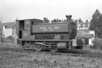 Ex-Granton Gas Works Barclay 0-4-0ST stands at the north end of Boat of Garten station in 1974 during a non-operational period on the Strathspey Railway. <br>
<br><br>[John McIntyre 15/06/1974]