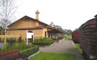 The preserved station at Trentham, Victoria, on the branch to Daylesford from Carlsruhe on the Melbourne to Bendigo main line. The Daylesford Spa Country Railway operates from Daylesford to Bullarto but has plans to extend back to Trentham. There is no operable track beyond the station limits at the moment.<br><br>[Colin Miller //]