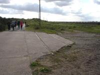 Southern most extant track section of the former Spurn Head military railway located between the visitor car park and the RNLI Humber Lifeboat Crew 'village' at Spurn Head. <br><br>[David Pesterfield 28/08/2011]