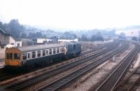 An eastbound inspection saloon about to leave Totnes in the summer of 1971.<br>
<br><br>[David Spaven //1971]