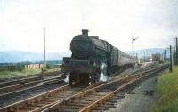 Jubilee no 45634 <I>Trinidad</I> photographed at Symington with a northbound train on 29 August 1959.<br>
<br><br>[A Snapper (Courtesy Bruce McCartney) 29/08/1959]