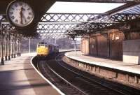 A pair of class 31s running light through Hartlepool station in May 1990.<br><br>[Ian Dinmore /05/1990]