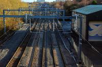 View east at the remodelled Shields West Junction showing the three running lines. [See image 17695] for the line as it was in 2007.<br><br>[Ewan Crawford 27/11/2011]