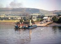 The north landing stage of the Erskine Ferry at Old Kilpatrick, Dunbartonshire, in August 1957. Beyond and to the left, just off Erskine Ferry Road, is the L&D station (closed 1964) and to the right a yard that became the last resting place for over 60 steam locomotives, courtesy Messrs Arnott Young [see image 36614]. The ferry service ended in 1971 with the opening of the Erskine Bridge.<br><br>[A Snapper (Courtesy Bruce McCartney) 02/08/1957]