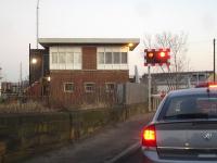 Low Gates signalbox, Northallerton. Looking towards the town centre in January 2012. <br><br>[David Pesterfield 14/01/2012]