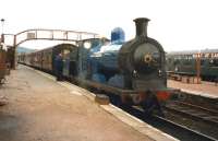 Caley 0-6-0 no 828 gets ready to take a train for Aviemore out of Boat of Garten on 6 October 1999.<br><br>[Colin Miller 06/10/1999]