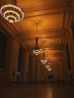 The chandeliers in the side hall of New York's Grand Central in April 2010.<br><br>[Brian Taylor 12/04/2010]