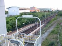Looking west to Liverpool at Wavertree Technology Park station in 2003. There is a lift down to the platform - or one can brave the 58 steps.<br><br>[Ewan Crawford 11/07/2003]