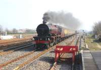 Ex-LMS 6201 <I>'Princess Elizabeth'</I> about to run through Swindon with a special on 24 March 2012. <br><br>[Peter Todd 24/03/2012]