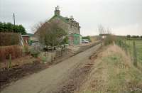 View north at Mormond in 1997. The trackbed had only very recently been turned into a footpath.<br><br>[Ewan Crawford 03/02/1997]