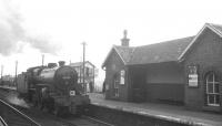 Ex-LMS <I>Crab</I> no 42737 running round <I>'Scottish Rambler No 3'</I> at Symington station on 29 March 1964 following a trip along the Broughton branch.<br><br>[K A Gray 29/03/1964]