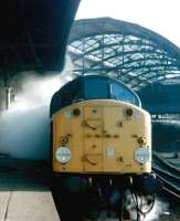 40025 salutes the end of Steam? Newcastle Central station, September 1979. <br><br>[Colin Alexander /09/1979]