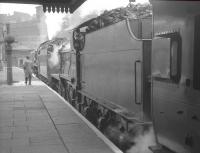 Fowler 2P no 40646, double heading with 'Schools' class no 30925 <I>Cheltenham</I> preparing to leave Nottingham Victoria on 13 May 1962 with the 9-coach RCTS <I>East Midlander No 5</I> rail tour.<br><br>[K A Gray 13/05/1962]
