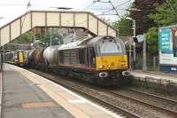 Royal locomotive 67006 <i>Royal Sovereign</i> on not-so-Royal duties passing through Johnstone on 31st May 2012 with train load of tanks heading for Dalry. <br><br>[Graham Morgan 31/05/2012]
