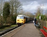 50015 enters Summerseat station on the heritage East Lancashire Railway in March 2012 with a Rawtenstall to Heywood service.<br><br>[John McIntyre 03/03/2012]