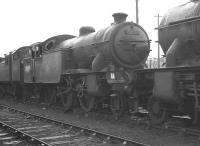 Class V1 2-6-2T no 67622 stands in the 'stored locomotive' sidings at Boness Harbour on 26 February 1962. The locomotive is recorded as being officially withdrawn from Parkhead shed the following month. <br><br>[K A Gray 26/02/1962]