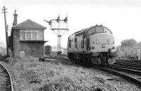 37403 passes Stirling Middle signalbox to couple on to the stock of an excursion train on 13 May 1990.<br><br>[Bill Roberton 13/05/1990]