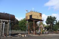 Water, water everywhere... the two water towers at Boat of Garten, September 2012.<br><br>[Peter Todd 17/09/2012]