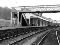 Scene at Callander in October 1968 some three years after closure. View is east towards Stirling [see image 36482].<br><br>[Colin Miller 04/10/1968]