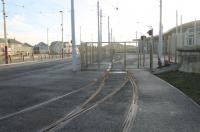 It's not only the national rail network that was closed for Christmas. A film of rust on the rails and locked gates to Starr Gate Depot on Boxing Day morning show that Blackpool trams were not running either. The new Starr Gate tram terminus can also be seen to the left of the fence.<br><br>[Mark Bartlett 26/12/2012]