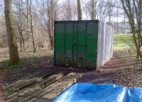 There are sheds, and there are sheds. This ISO shipping container is suitably thief-proof when the Willen Lake miniature railway [see image 38253] is closed.<br><br>[Ken Strachan 24/02/2012]