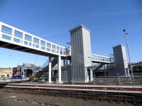The new accessible footbridge at Perth, nearing completion on 25 February 2013.<br><br>[John Yellowlees 25/02/2013]