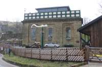 <I>Transformation completed</I>. The conversion of the Settle station water tower into a luxury home has now been finished and is a credit to the owner. [See image 31812], taken just over two years earlier, to see the scale of the changes this restoration has made.  <br><br>[Mark Bartlett 25/02/2013]