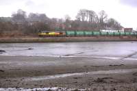 Colas Rail 66847 leads the 6D71 Linkswood - Grangemouth empties past Newmills on 20 March.<br><br>[Bill Roberton 20/03/2013]