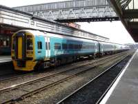 Arriva Trains Wales 158818 at Shrewsbury on the rear of the 6-car 11.33 service on to Birmingham International. The train reverses here following arrival off the Cambrian Coast line.  <br><br>[David Pesterfield 27/03/2013]