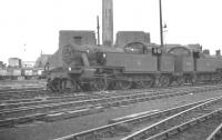 Fowler 3P 2-6-2Ts nos 40042 and 40010 stand in Willesden shed sidings in August 1961. Both had been officially withdrawn from 1A the previous month.<br><br>[K A Gray 21/08/1961]