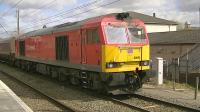 DB Schenker 60092 with the 6F81 Liverpool Bulk Terminal to Fiddlers Ferry power station passing through Warrington Bank Quay on 18 April 2013.<br><br>[Ken Browne 18/04/2013]