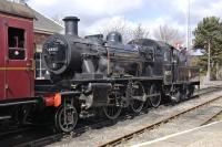 Ivatt 2MT 46512 takes on water at Boat of Garten on 21 April with the 12.30 to Broomhill.<br><br>[Bill Roberton 21/04/2013]