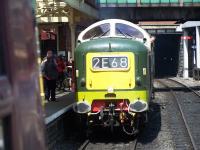 Deltic D9009 <i>Alycidon</i> about to take charge of a train at Bury Bolton Street on 7 July.<br><br>[Colin Alexander 07/07/2013]
