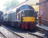 EE Type 4 no D335 alongside the platform at Bury Bolton Street on 7 July 2013 during the East Lancashire Railway's diesel gala.<br><br>[Colin Alexander 07/07/2013]