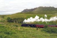 <I>Black 5</I> 44871 heading the afternoon <I>Jacobite</I> towards Mallaig in June 2013 amidst scenery typical of the western end of this line. <br><br>[Malcolm Chattwood 26/06/2013]