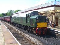 EE Type 4 no D335 with a train at Ramsbottom station on 6 July 2013 during the ELR diesel gala weekend.<br><br>[Colin Alexander 06/07/2013]