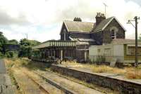 The former station at Torrington in 1989, some 7 years after final closure of the line (the passenger service had ended in 1965). The building is now <I>The Puffing Billy</I> railway themed pub. [See image 19925]<br><br>[Ian Dinmore //1989]