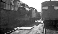 Collett ex-GWR 0-6-2T no 5647 stabled alongside Abercynon shed in the summer of 1960.<br><br>[K A Gray 12/08/1960]