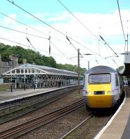 A southbound East Coast HST calls at Durham in May 2012.<br><br>[Ian Dinmore 30/05/2012]