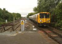 Looking south towards Liverpool city centre on 15 September as Merseyrail 508112 approaches Sandhills station past the turnback siding.<br><br>[John McIntyre 15/09/2013]