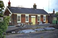 The former Midland & Great Northern Joint station at Stalham on May 15th 1976. Closed in 1959, it was in use as a council depot at the time of this photo. After the depot closed, the building was salvaged by the North Norfolk railway and re-erected at its Holt terminus.<br><br>[Mark Dufton 15/05/1976]