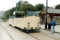 Blackpool 'boat' tram 607 photographed at Crich Tramway Museum in 1985.<br><br>[Colin Miller //1985]