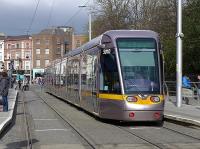Dublin tram 5010 at the present northern terminus at St Stephens Green on 22 March.<br><br>[Bill Roberton 22/03/2014]