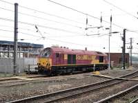 67019 on standby at the west end of Newcastle Central station on 21 May.<br><br>[Peter Todd 21/05/2014]
