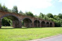 Part of the G&SWR viaduct on the Kilmarnock to Darvel line at Newmilns on 1 July 2014.<br><br>[Colin Miller 01/07/2014]