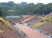 Work continuing north of Tynehead on 14 September 2014 on the replacement farm access running west from the B6367.<br><br>[John Furnevel 14/09/2014]