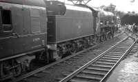 The RCTS <I>Rebuilt Scot Commemorative Rail Tour</I> photographed at Blackburn station on 13 February 1965 behind 46115 <I>Scots Guardsman</I>. The special was on its way from Crewe to Carlisle via the S&C.<br><br>[K A Gray 13/02/1965]